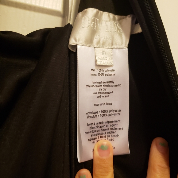 David's Bridal High Neck Mesh Halter Long Dress - Picture 8 of 10